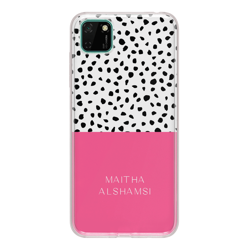 Huawei Y5p / Clear Classic Personalized Text Colorful Spotted Dotted, Phone Case - Huawei - Stylizedd.com