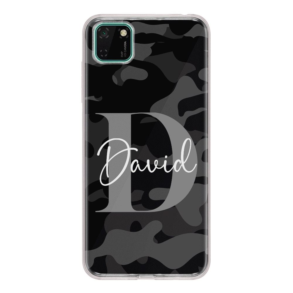 Huawei Y5p / Clear Classic Phone Case Personalized Name Camouflage Military Camo Phone Case - Huawei - Stylizedd