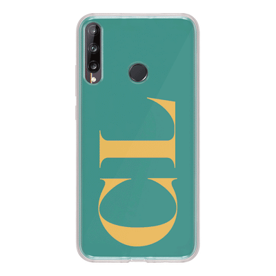 Huawei Y7p / Clear Classic Phone Case Personalized Monogram Large Initial 3D Shadow Text, Phone Case - Huawei - Stylizedd