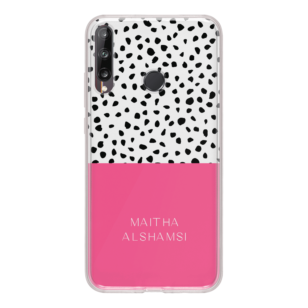 Huawei Y7p / Clear Classic Personalized Text Colorful Spotted Dotted, Phone Case - Huawei - Stylizedd.com