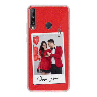Huawei Y7p / Clear Classic Personalized Polaroid Photo Valentine, Phone Case - Huawei - Stylizedd.com