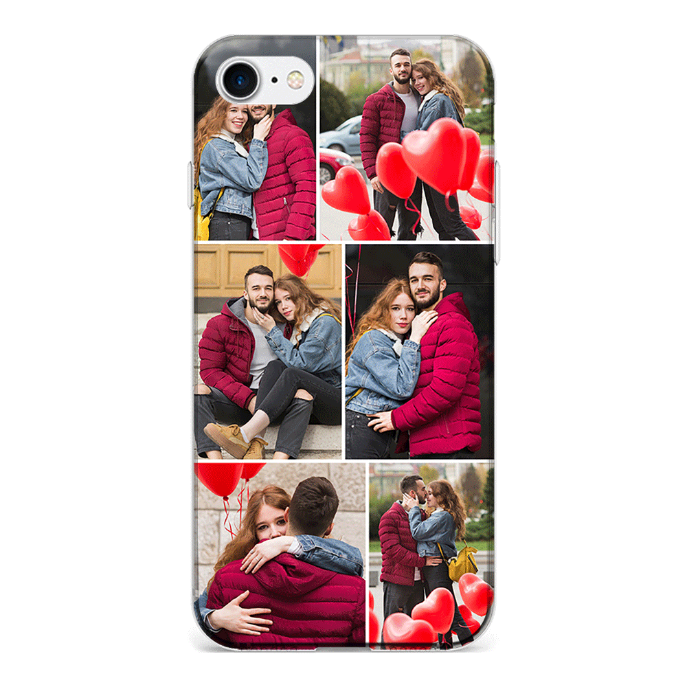 Apple iPhone 6 / 6s / Clear Classic Personalised Valentine Photo Collage Grid, Phone Case - Stylizedd.com