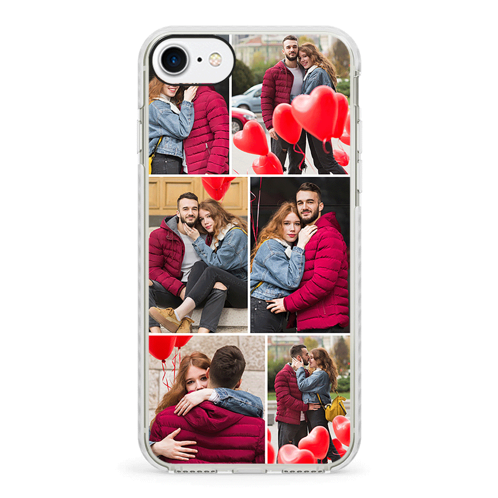 Apple iPhone 6 / 6s / Impact Pro White Personalised Valentine Photo Collage Grid, Phone Case - Stylizedd.com