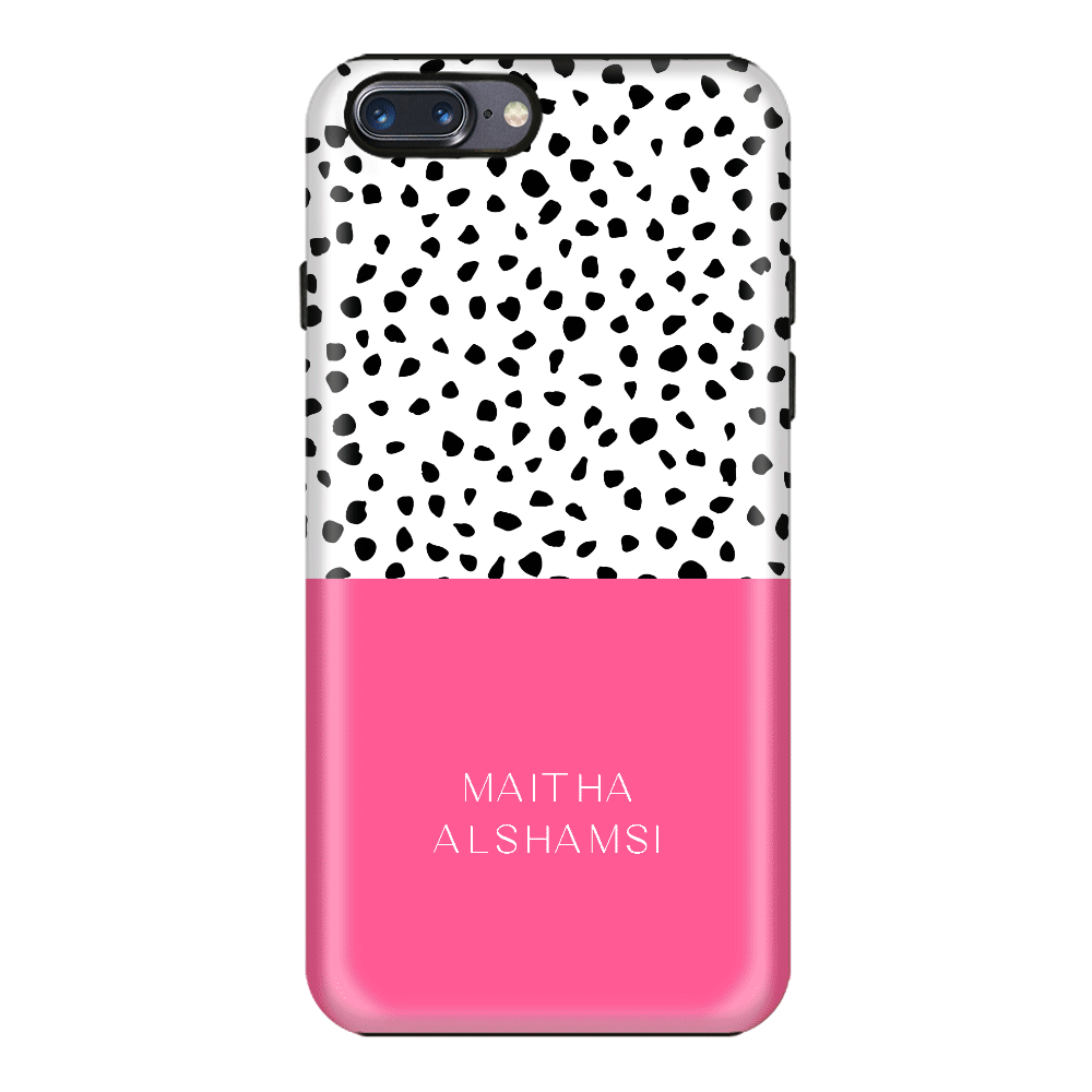 Apple iPhone 7 Plus / 8 Plus / Tough Pro Phone Case Personalized Text Colorful Spotted Dotted, Phone Case - Stylizedd.com