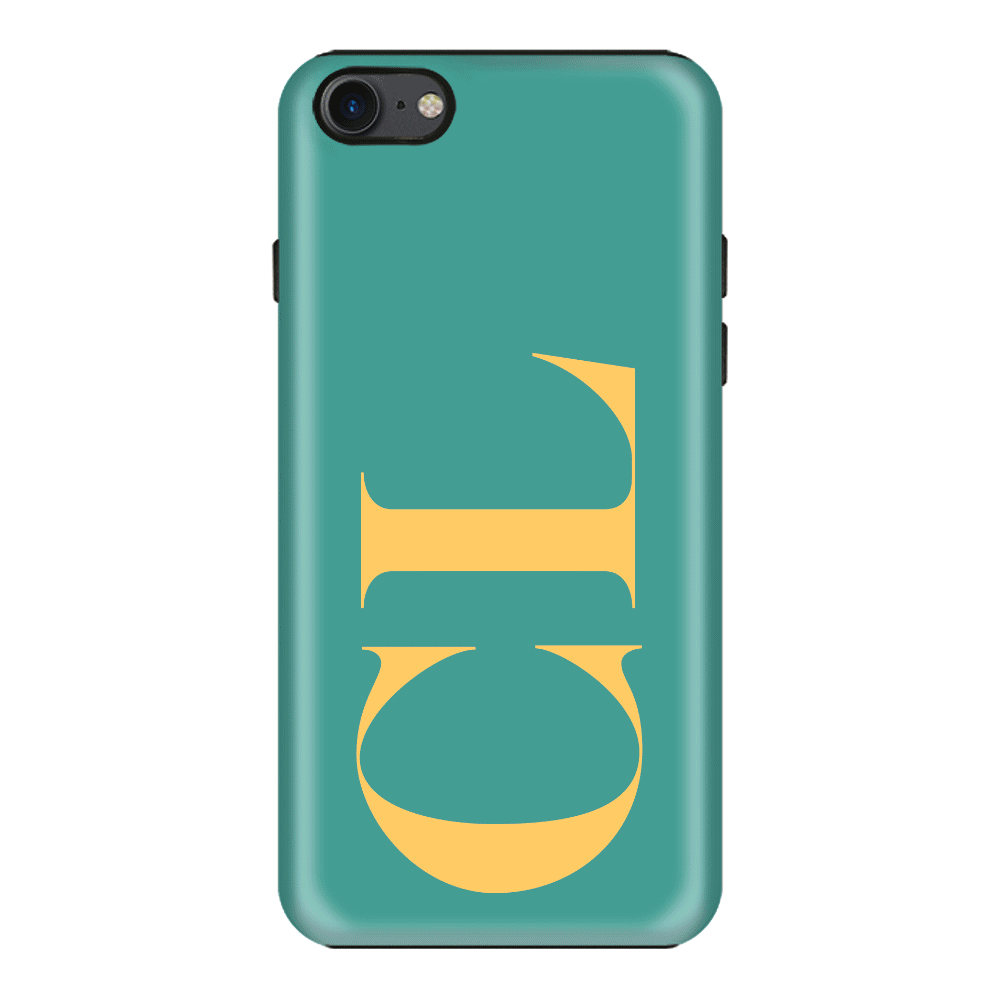 Apple iPhone 7/8/SE (2020) / Tough Pro Phone Case Personalized Monogram Large Initial 3D Shadow Text, Phone Case - Stylizedd.com