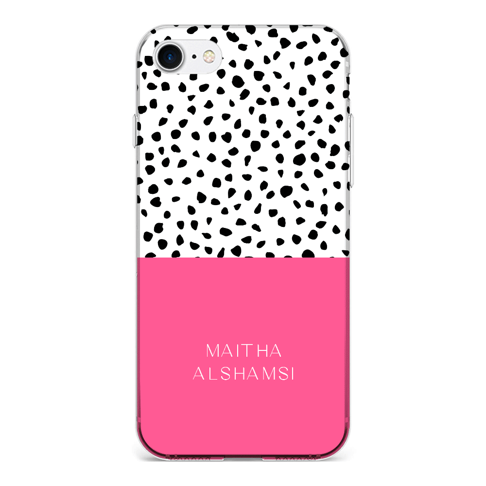 Apple iPhone 7/8/SE (2020) / Clear Classic Phone Case Personalized Text Colorful Spotted Dotted, Phone Case - Stylizedd.com