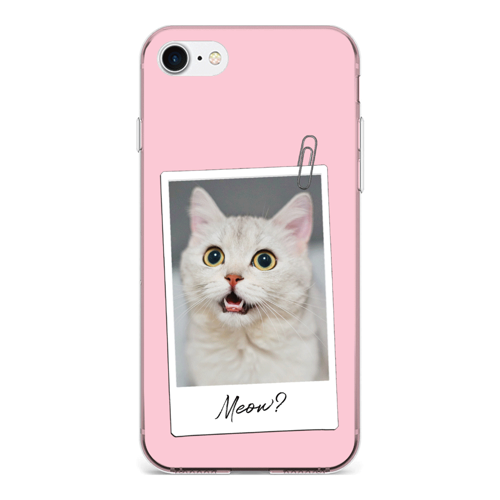Apple iPhone 7/8/SE (2020) / Clear Classic Polaroid Photo Pet Cat, Phone Case - Stylizedd.com