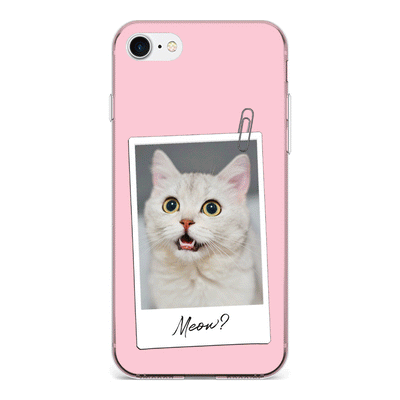 Apple iPhone 7/8/SE (2020) / Clear Classic Polaroid Photo Pet Cat, Phone Case - Stylizedd.com