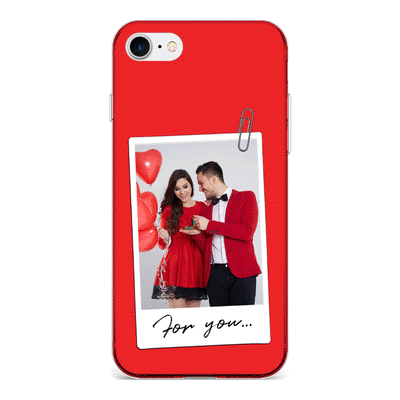 Apple iPhone 7/8/SE (2020) / Clear Classic Personalized Polaroid Photo Valentine, Phone Case - Stylizedd.com