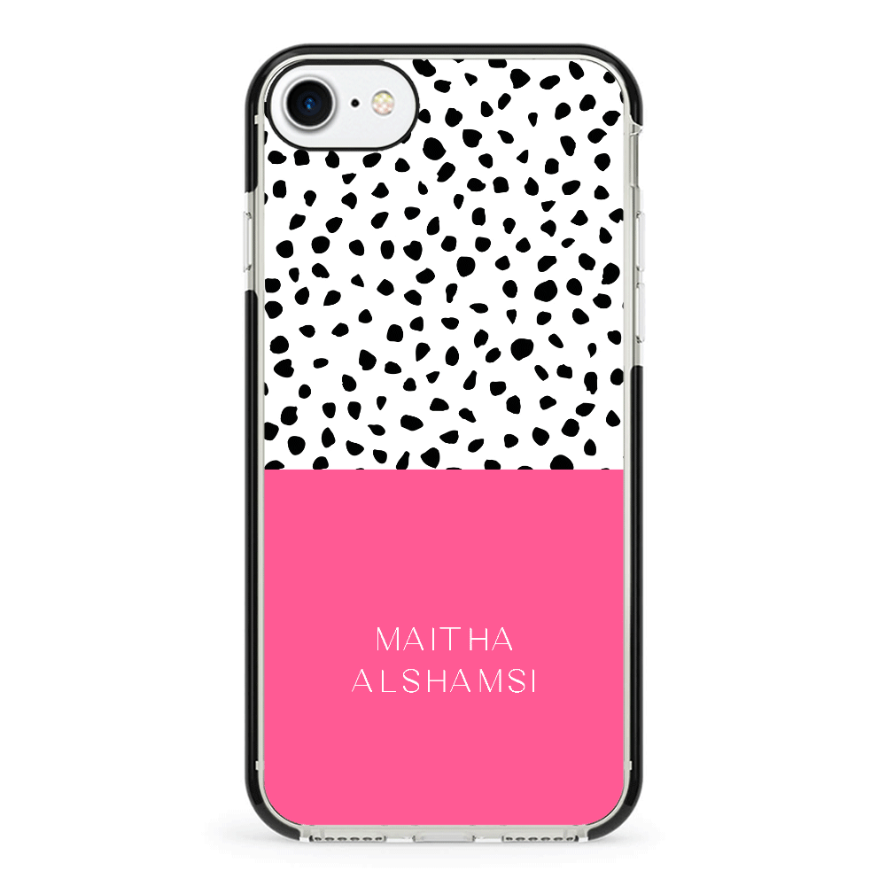Apple iPhone 7/8/SE (2020) / Impact Pro Black Phone Case Personalized Text Colorful Spotted Dotted, Phone Case - Stylizedd.com