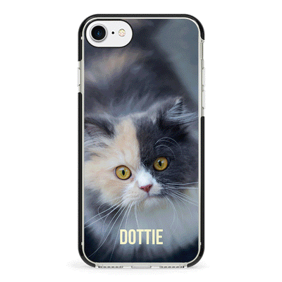 Apple iPhone 7/8/SE (2020) / Impact Pro Black Personalized Pet Cat, Phone Case - Stylizedd.com