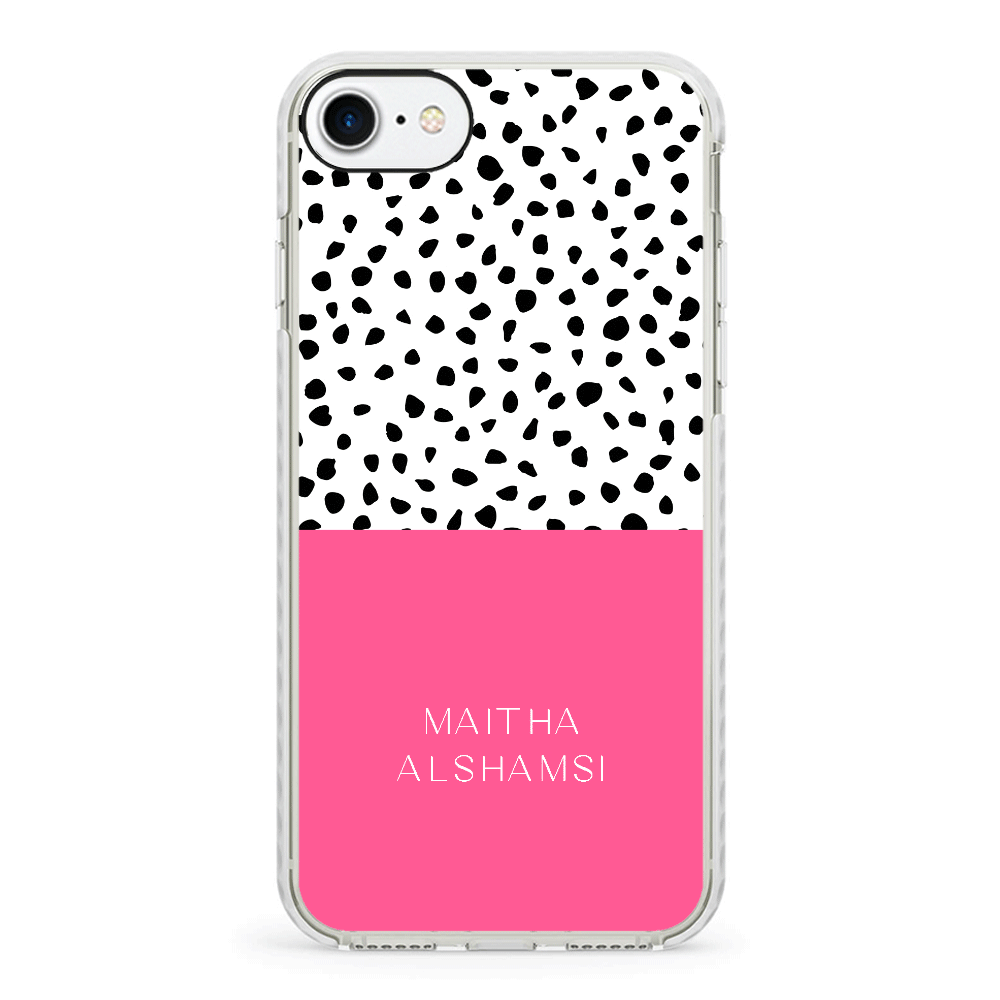 Apple iPhone 7/8/SE (2020) / Impact Pro White Phone Case Personalized Text Colorful Spotted Dotted, Phone Case - Stylizedd.com