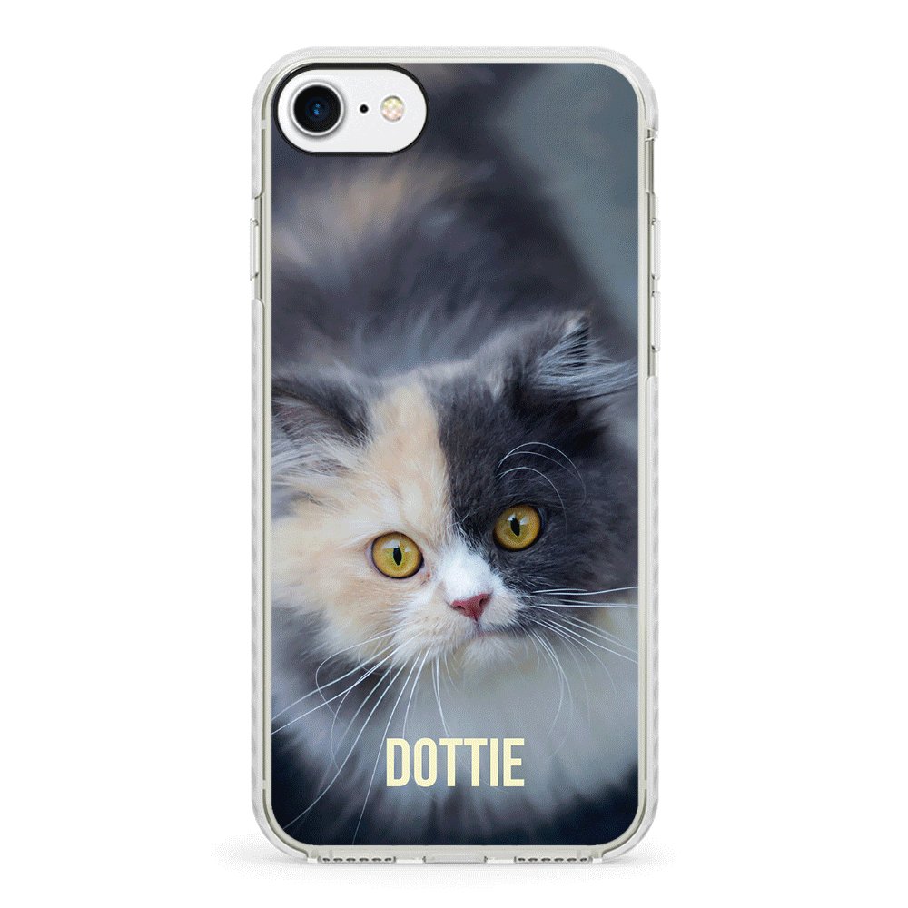 Apple iPhone 7/8/SE (2020) / Impact Pro White Personalized Pet Cat, Phone Case - Stylizedd.com