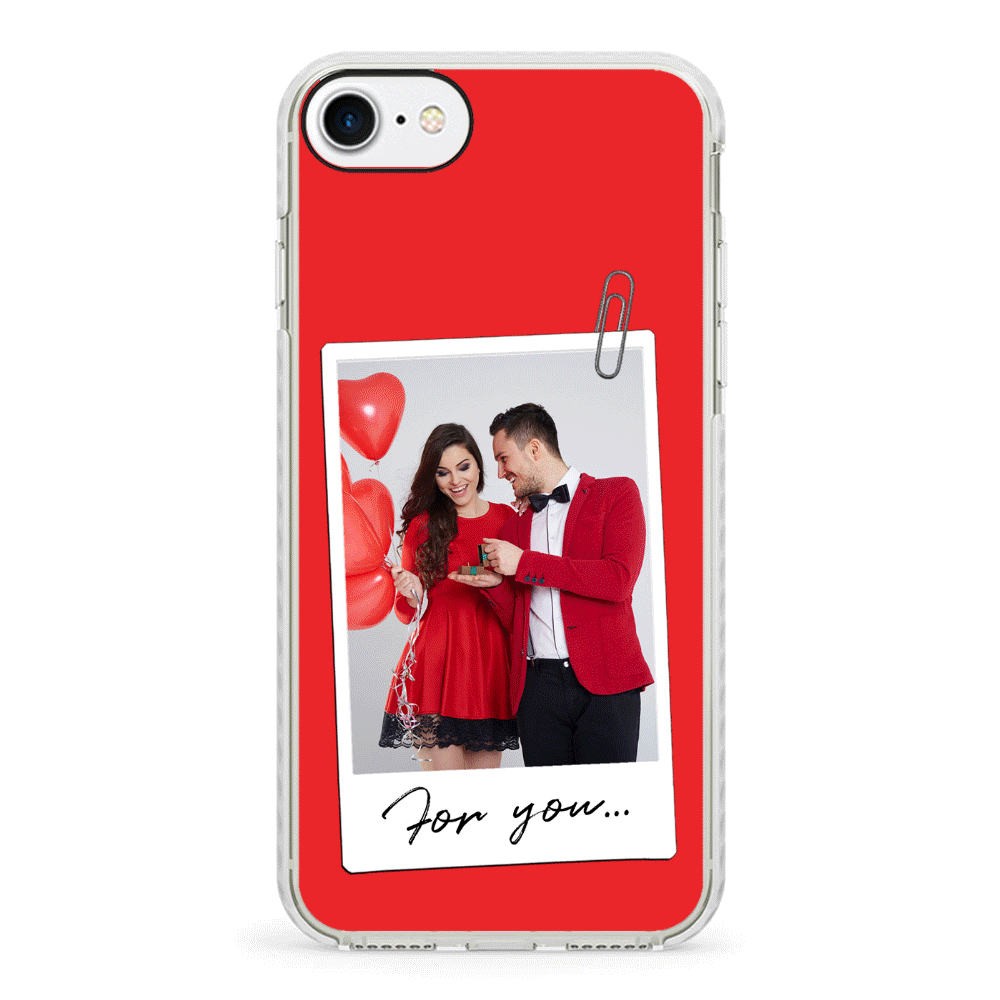 Apple iPhone 7/8/SE (2020) / Impact Pro White Personalized Polaroid Photo Valentine, Phone Case - Stylizedd.com