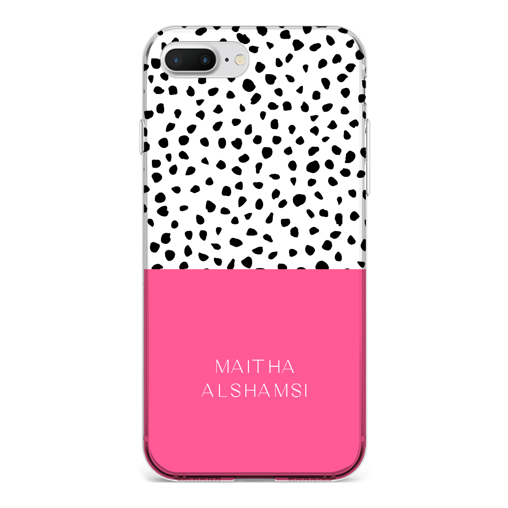 Apple iPhone 7 Plus / 8 Plus / Clear Classic Phone Case Personalized Text Colorful Spotted Dotted, Phone Case - Stylizedd.com