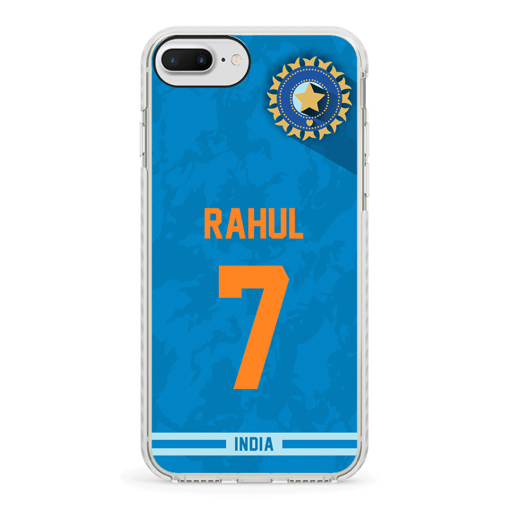Apple iPhone 7 Plus / 8 Plus / Impact Pro White Phone Case Personalized Cricket Jersey Phone Case Custom Name & Number - Stylizedd
