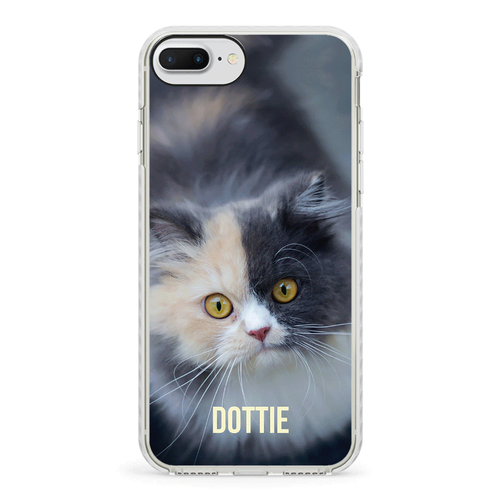 Apple iPhone 7 Plus / 8 Plus / Impact Pro White Personalized Pet Cat, Phone Case - Stylizedd.com