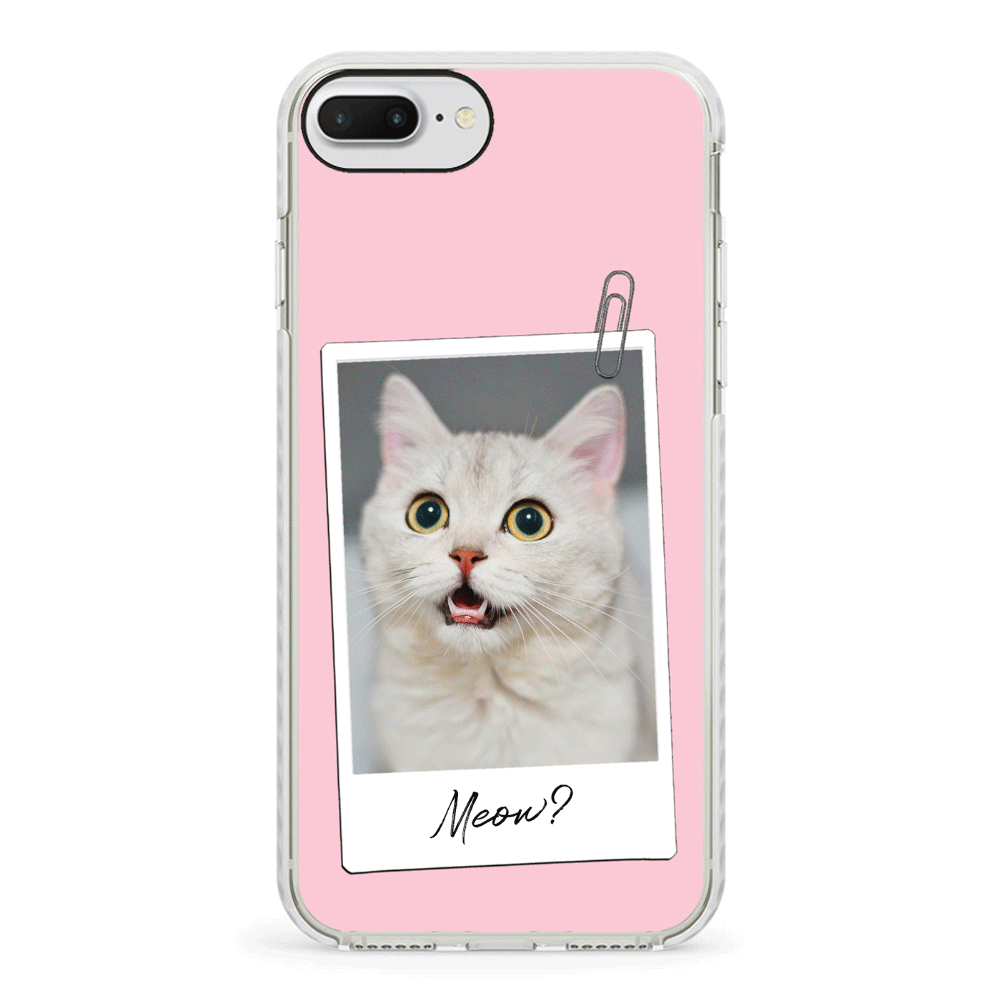 Apple iPhone 7 Plus / 8 Plus / Impact Pro White Polaroid Photo Pet Cat, Phone Case - Stylizedd.com