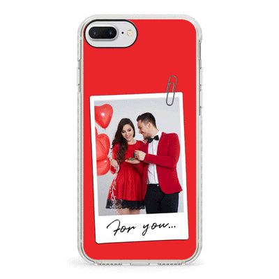 Apple iPhone 7 Plus / 8 Plus / Impact Pro White Personalized Polaroid Photo Valentine, Phone Case - Stylizedd.com