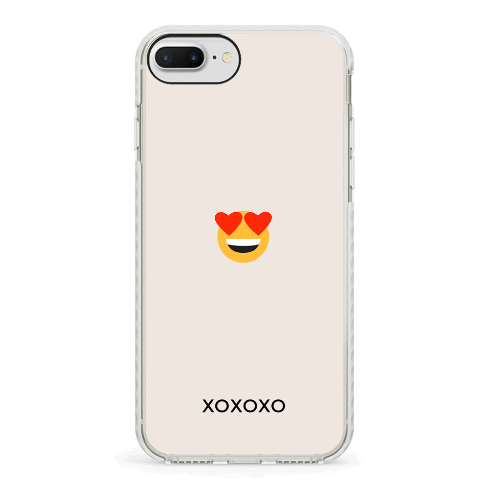 Apple iPhone 7 Plus / 8 Plus / Impact Pro White Phone Case Custom Text Emojis Emoticons, Phone Case - Stylizedd
