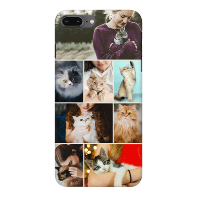 Apple iPhone 7 Plus / 8 Plus / Snap Classic Phone Case Personalised Photo Collage Grid Pet Cat, Phone Case - Stylizedd